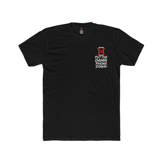 Listen to music, don’t scroll, and get results! Shop this motivational workout T-shirt from Written Expression 209. Premium fit, bold design, gym ready.