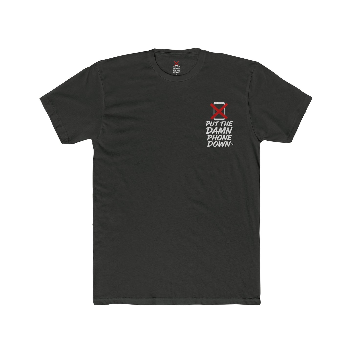 Steel Gray t-shirt with a graphic design and text on a white background